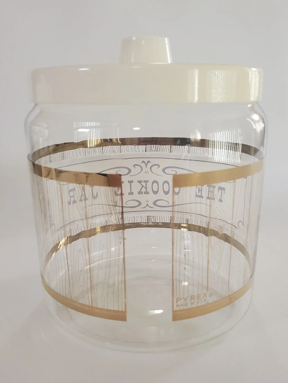 🟢 Vtg Pyrex Golden Storage Mates Cracker Barrel & Cookie Jar Canister Set MCM